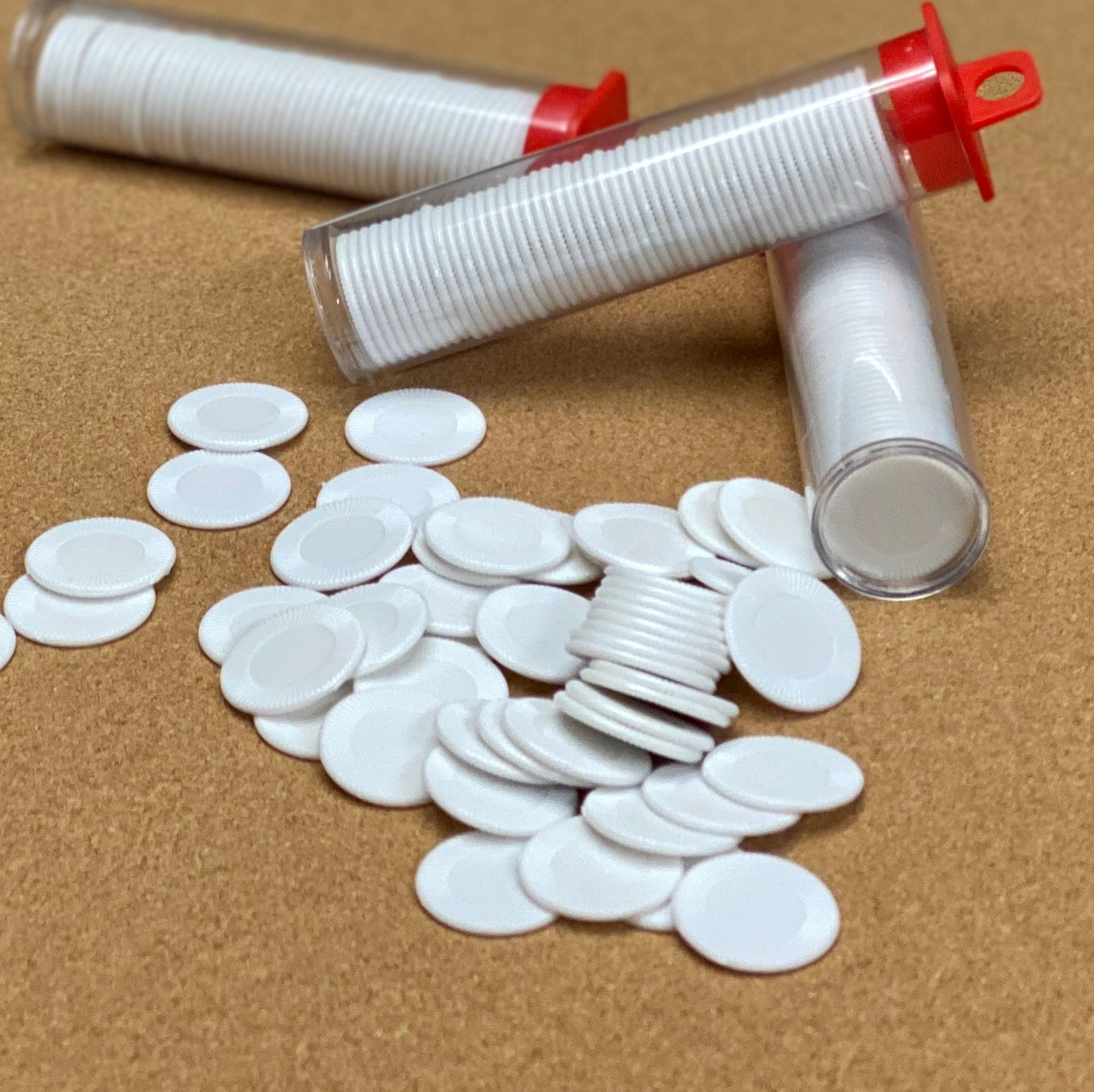 50 Stackable Chips - White with storage tube image 0