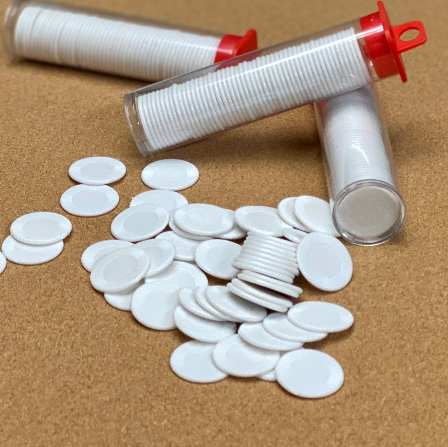 50 Stackable Chips - White with storage tube image 0