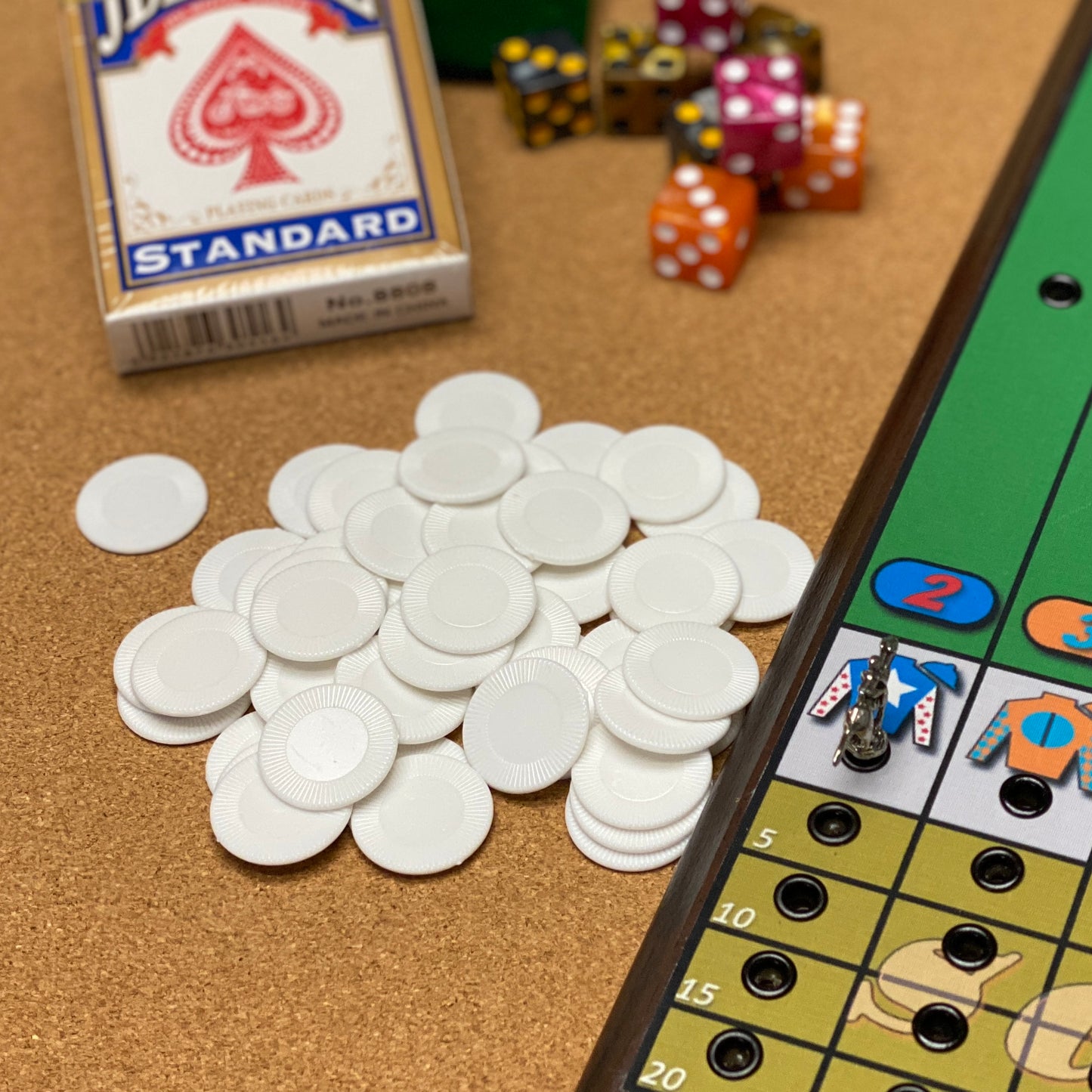 50 Stackable Chips - White with storage tube image 2